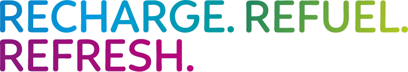 Recharge Refuel Refresh at Path Recharge highway rest stop with EV charging and amenities